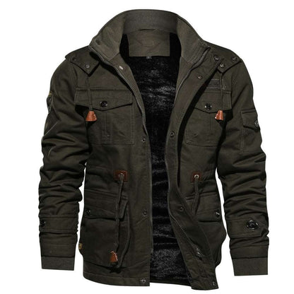 Men's Winter Cargo Coat Winter Zip-up Coat Warm Thickened Detach | Ectron Online