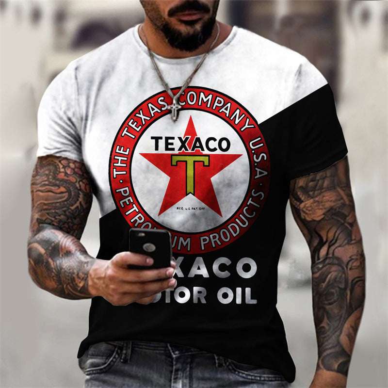Retro Casual Printed T-Shirt – Men’s Loose Street Fashion Tee Retro Style Casual T-shirt Street Fashio | Ectron Online