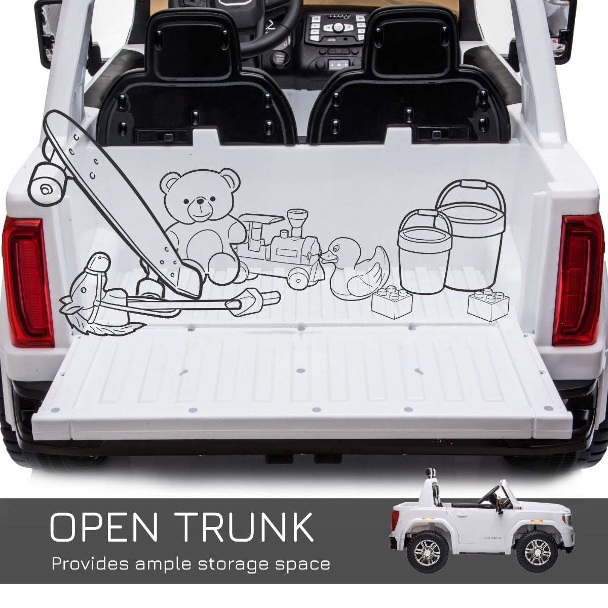 Licensed GMC Sierra HD Kids Ride On Truck - 12V Battery & Remote 12V Battery Kids GMC Sierra HD Ride On T | Ectron Online