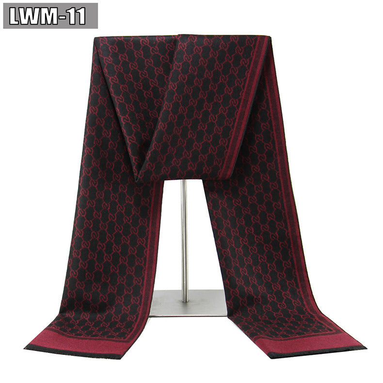 Men's Scarf European And American Cashmere Autumn And Winter Business Plaid