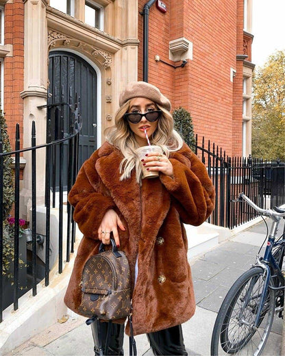 Women's Baggy Temperament Coat | Warm Casual Loose Fashion Overcoat Warm Temperament Leisure Baggy Coat | Ectron Online