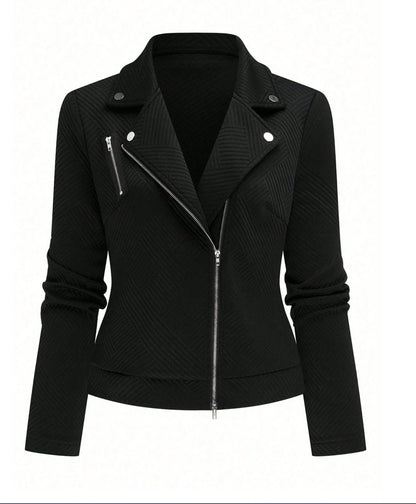 Women's Slim Fit Oblique Zipper Jacket | Casual Moto Style Coat Women's Oblique Zipper Fastener Decorati | Ectron Online