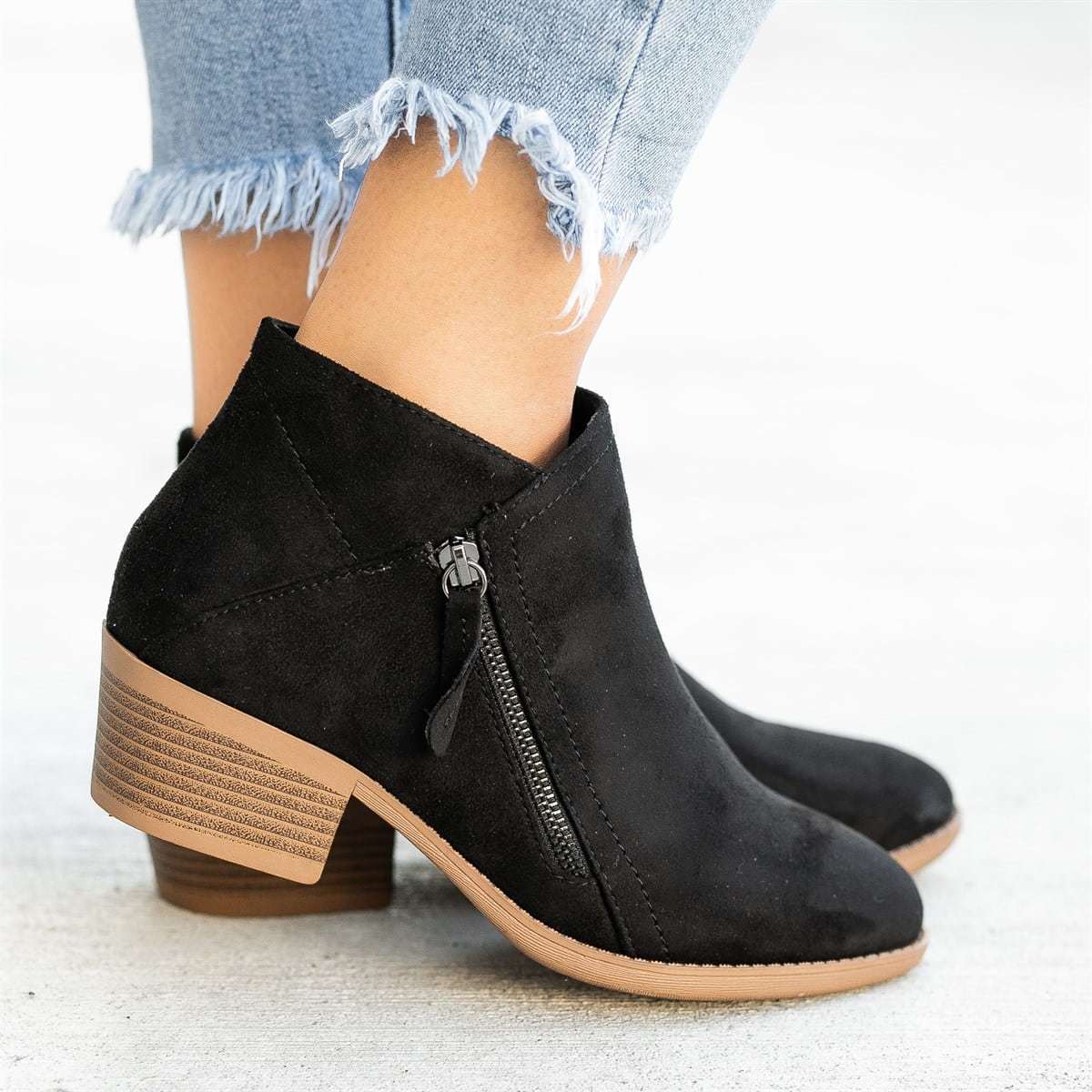 Martens Boots Chunky Heel Side Zip Women's Shoes | Ectron Online