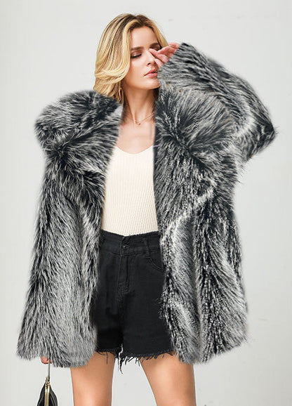 Mid-Length Faux Fur Coat