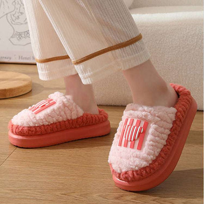 Color-Matching Lamb Slippers – Warm, Non-Slip Indoor Couples New Color-matching Lamb Slippers Indoor | Ectron Online