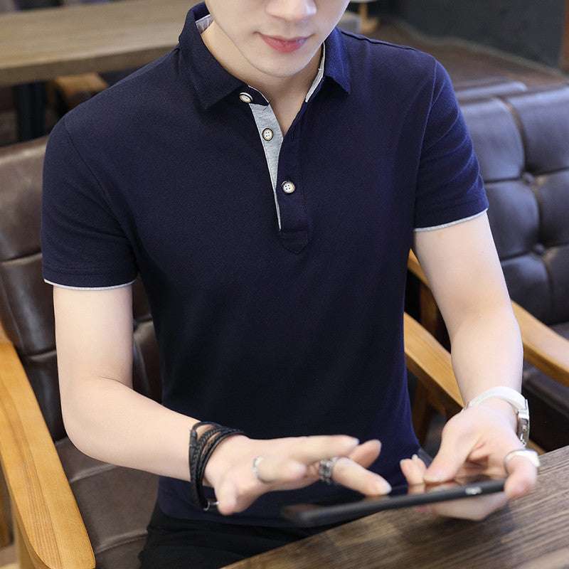 Men’s Casual Patchwork Polo Shirt – Zipper Collar Summer Top Polo Shirt For Men Casual Short Sleeve P | Ectron Online