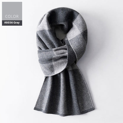 Gray scarf on a white background with color swatch labeled '#8056 Gray'.