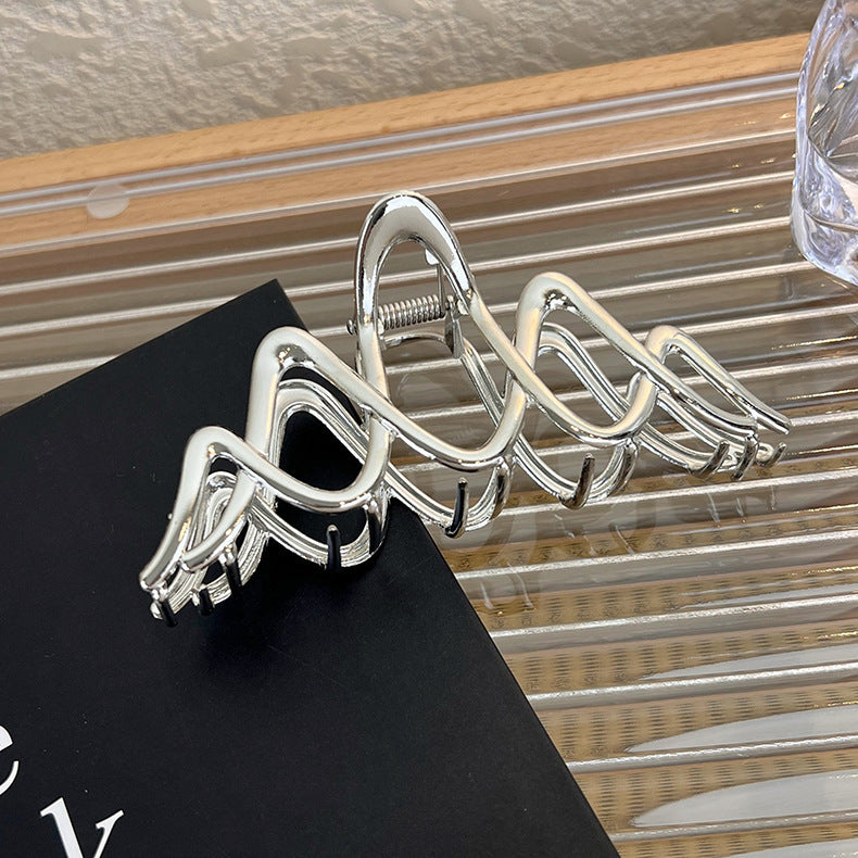 Metal Wave Clasp Hair Clip – Elegant Large Back Scoop Metal Wave Clasp Large Back Scoop | Ectron Online