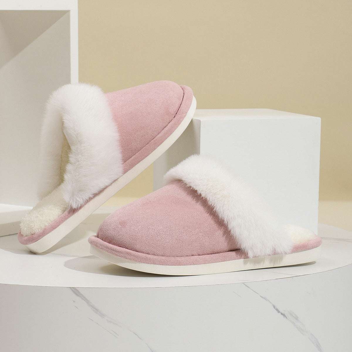 Winter Plush Slippers – Warm, Non-Slip & Soft for Couples Winter Warm Plush Slippers Home Indoor N | Ectron Online
