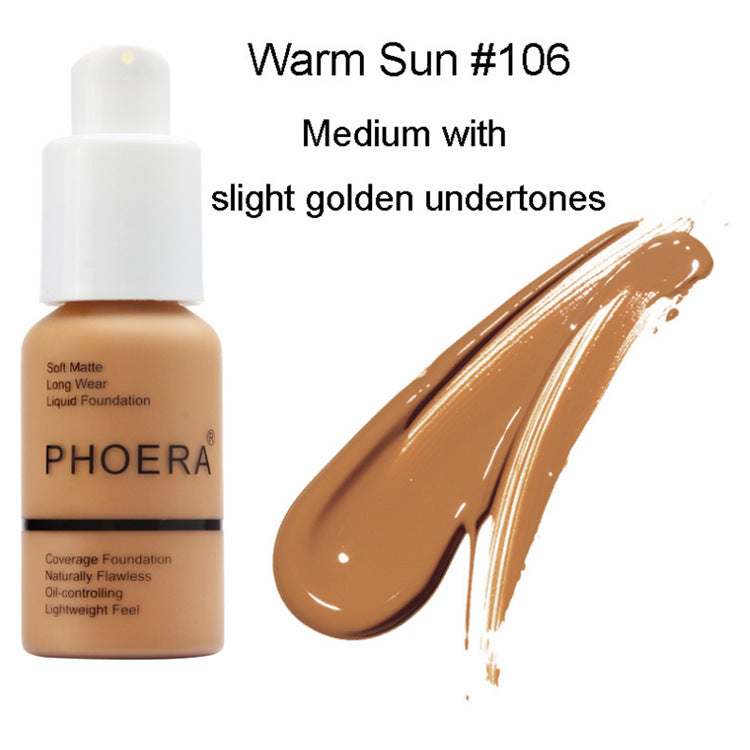 Full-Coverage Foundation: Long-Lasting and Natural Explosive Press Type Oil Control Natural Color Matte Concealer Foundation Cream | Ectron Online