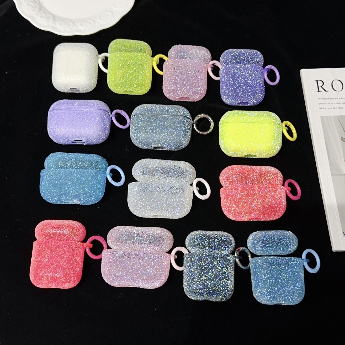 Fine Rhinestone Crystal Particle Bluetooth Headset Protective Cover Earphone Case