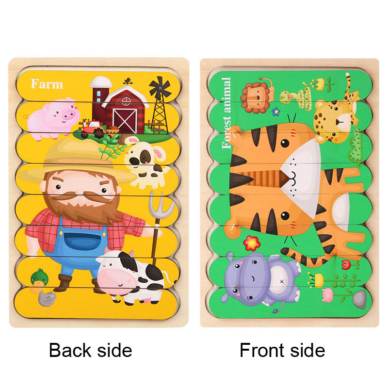 Early Learning Puzzles for Toddlers Wooden Creative Strip Puzzle | Ectron Online