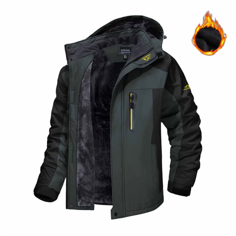Men's Fleece Lined Hooded Parka Winter Hooded Jacket Fashion Casual Warm | Ectron Online