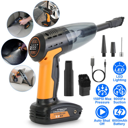 4-in-1 Cordless Car Vacuum & Tire Inflator 1Pc 4 In 1 Cordless Car Vacuum Cleaner A | Ectron Online