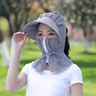 Sun protection hat female cover face summer