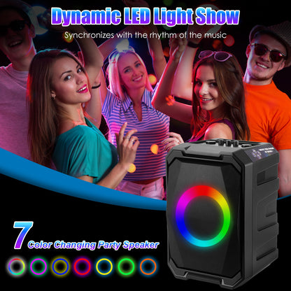 Wireless Party Speaker with 2 Mics | TWS Bass & LED Bluetooth Speaker 1Pc Portable Wireless Party Speaker With | Ectron Online