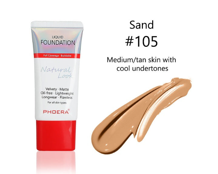 Matte Silky Tube Liquid Foundation - Long-Wear Hydrating Base for Women
