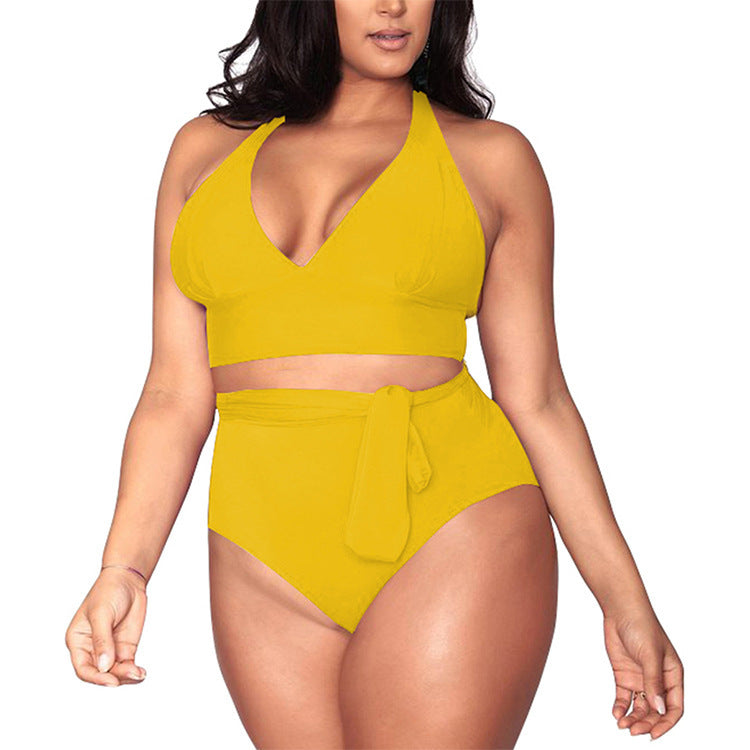 Large Size Sexy Split Straps Bikini – Multi-Rope Belt Swimsuit Split large size straps sexy bikini mult | Ectron Online