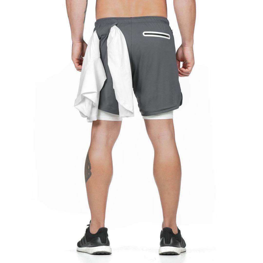 Men’s 2-in-1 Running Shorts – Quick Dry Gym & Workout Pants Running Shorts Men 2 In 1 Double-deck Qu | Ectron Online