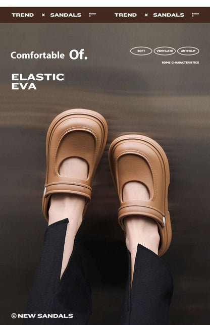 Mary Jane Closed-toe Slippers Female EVA Outdoor Non-slip Beach Flip-flops Mary Jane Closed-toe Slippers Female EVA | Ectron Online