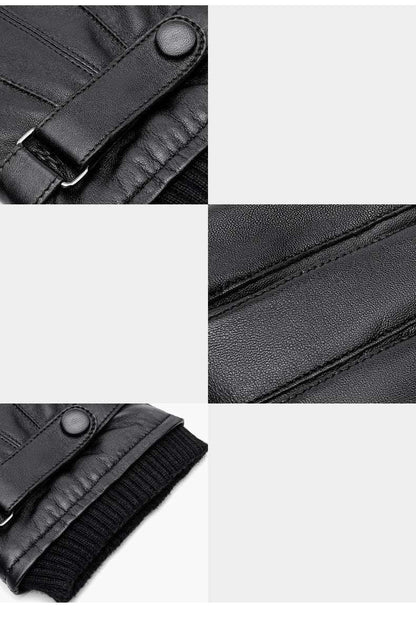 Men's Fashion Padded Warm Sheepskin Gloves

