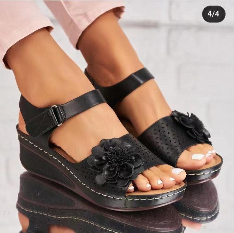 Plus Size Women’s Summer Hollow-Out Flower Platform Wedge Sandals Women's Summer Plus Size Hollow-out Flow | Ectron Online