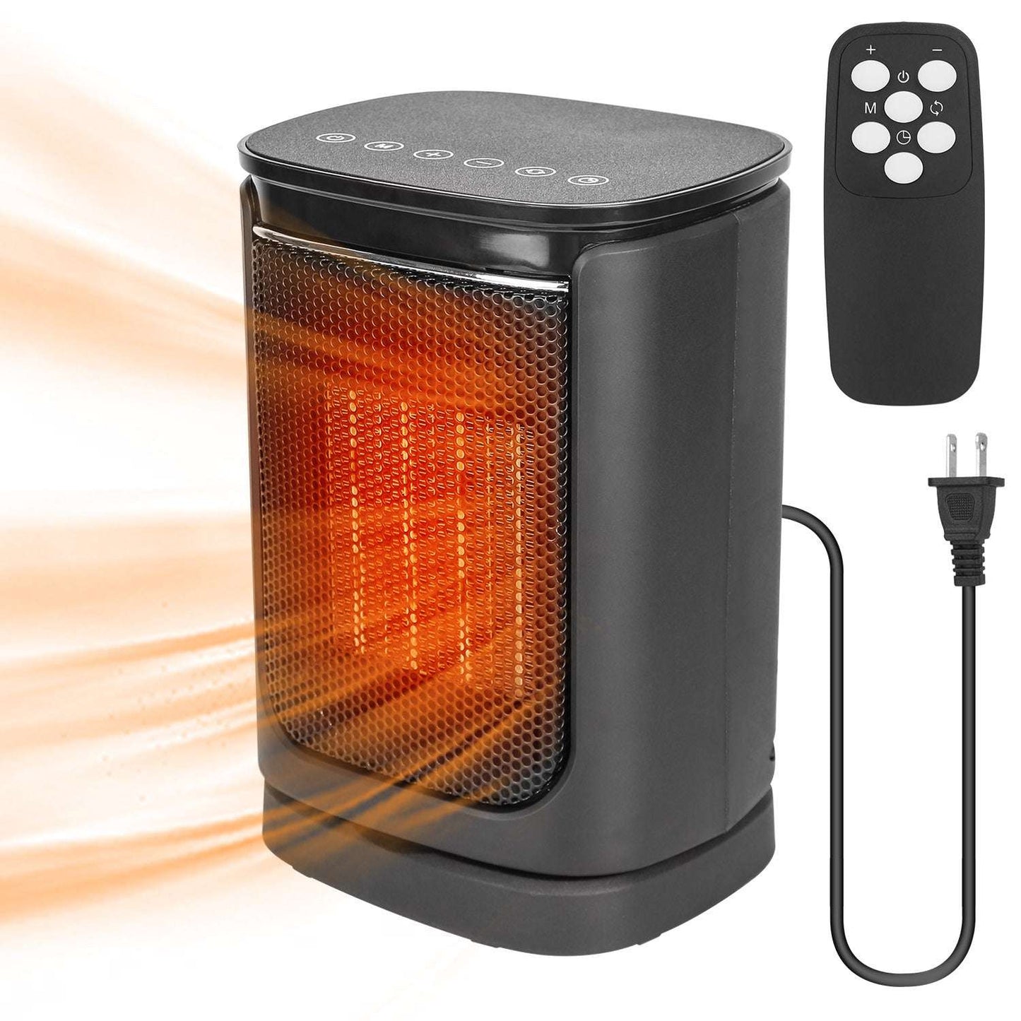 1500W Ceramic Oscillating Space Heater with Remote & Digital Display