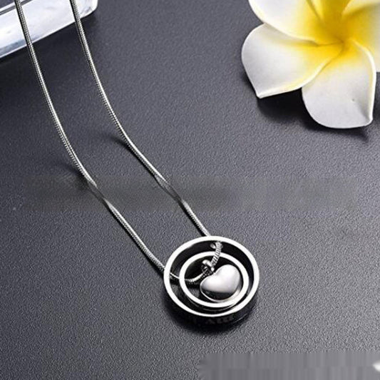 Pet Bone Hair Round Heart-shaped Footprints Cinerary Casket Necklace