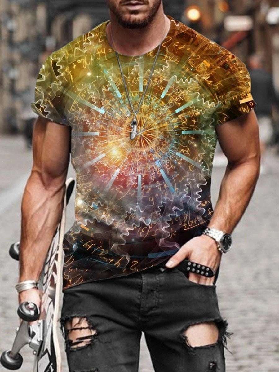 Digital Printed Round Neck T-Shirt – Short Sleeve Casual Tee Digital Printed Short-sleeved Round Neck | Ectron Online