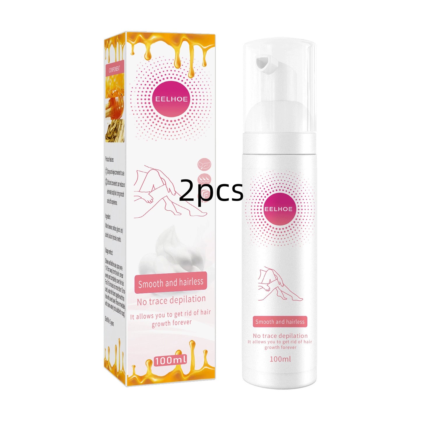 Painless Hair Removal Spray Mousse - Gentle Depilatory Foam for Arms & Legs