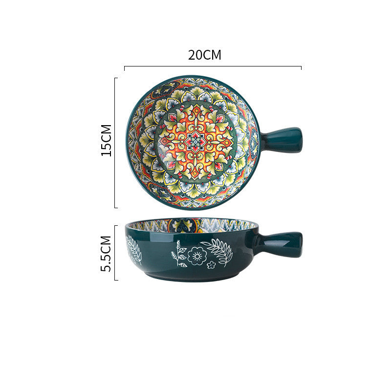 Glazed Ceramic Salad & Dessert Bowl - Elegant Household Bowl