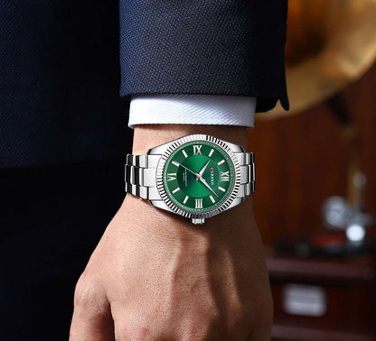 Men's Roman Scale Steel Watch Men's Luminous Steel Strap Roman Scale Q | Ectron Online