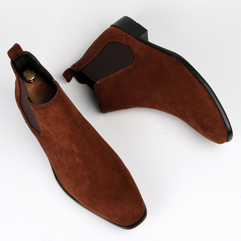 Men’s Square Toe Chelsea Boots – Elegant, PU Leather, Low Heel Men's Chelsea Boots Square Toe | Ectron Online