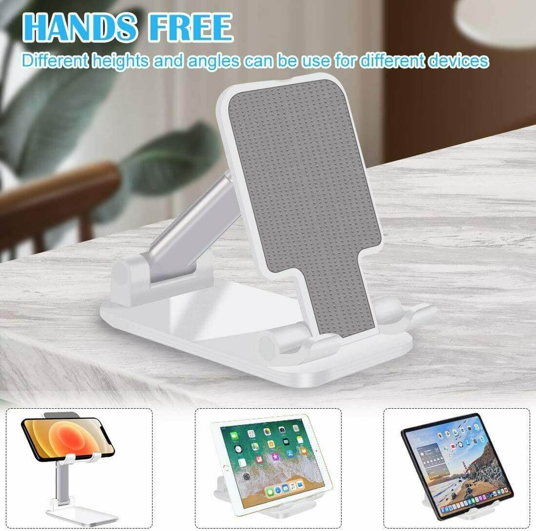 Foldable Desktop Phone & Tablet Stand - Adjustable Height Holder Cell Phone Stand Desktop Holder Tablet S | Ectron Online