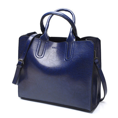 {{ brand }} Sofia Spanish Trunk Tote – Elegant Women's PU Leather Handbag Blue has logo - Sofia Spanish Trunk Tote