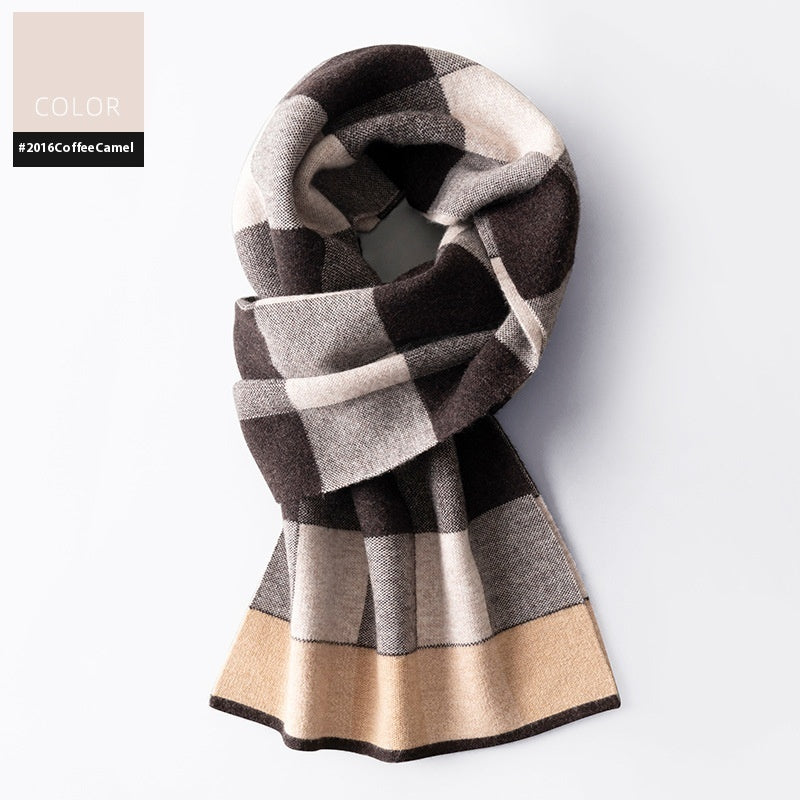 Men's Winter Plaid Wool Scarf