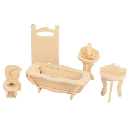 3D Wooden Dollhouse Furniture Puzzle 3D Wooden Dollhouse Furniture Puzzles DI | Ectron Online