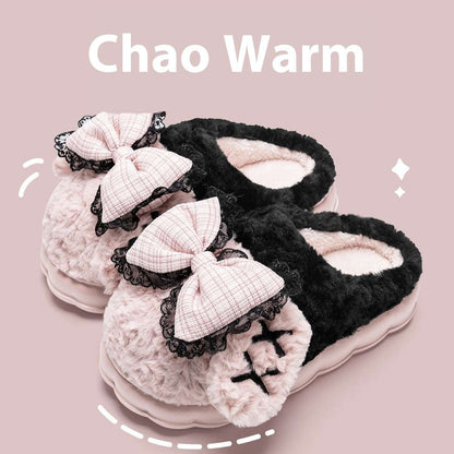 Girls' Warm Plush Slippers – Indoor & Outdoor Autumn Comfort Indoor Warm Girl Plush Slippers For Home | Ectron Online