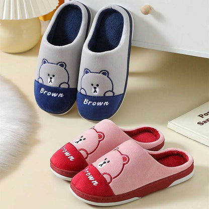 Cute Bears Plush Slippers – Warm Winter Non-slip House Shoes Cute Bears Slippers Warm Winter House Sh | Ectron Online