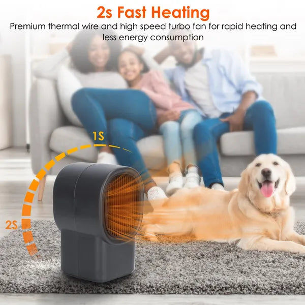 400W Portable Electric Space Heater - Mini Desktop Fan Heater