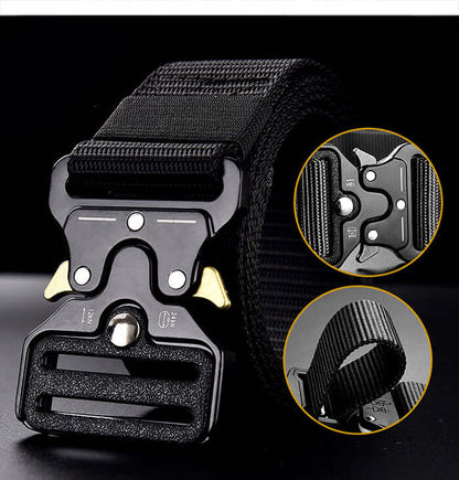 Cobra Buckle Tactical Belt featuring robust cobra buckle for secure fastening and quick-release functionality.
