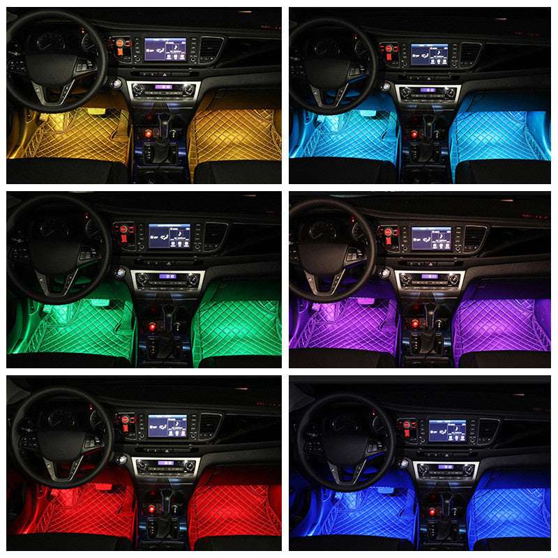 RGB LED Car Interior Strip Lights w/ Wireless Music Control
