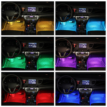 RGB LED Car Interior Strip Lights w/ Wireless Music Control