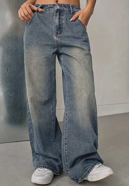 Women's Washed Vintage Denim Pants | Retro Style European Jean European And American Women's Washed Vintage Denim Pants | Ectron Online