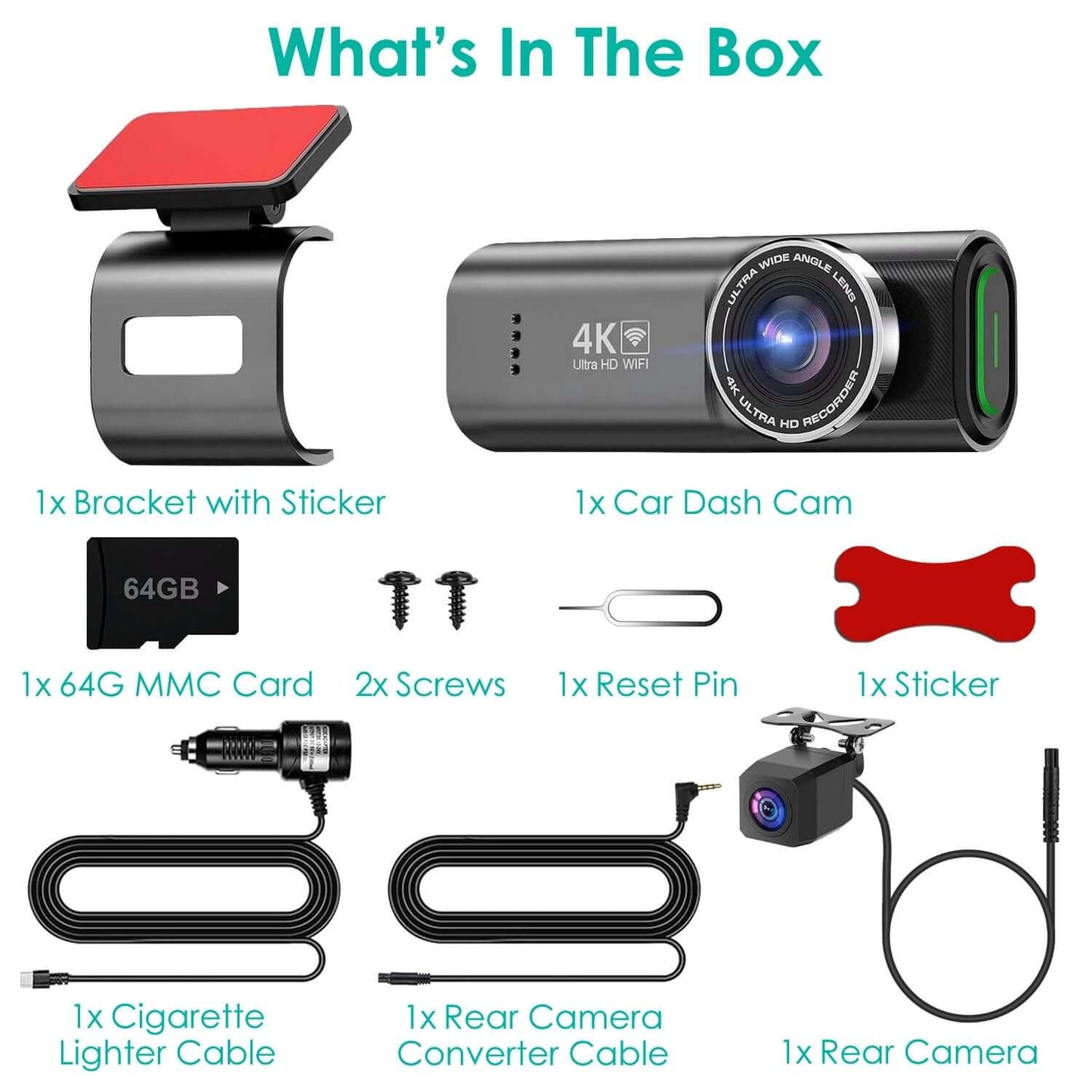 Mini 4K WiFi Car Dash Cam 1Pc 4K 1080P Car Dash Cam 2.4GHz WiFi Ca | Ectron Online