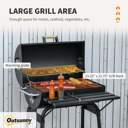 30" Portable Charcoal BBQ Grill - Outdoor Grill with Wheels & Shelf 30" Portable Charcoal Barbecue Grill wit | Ectron Online