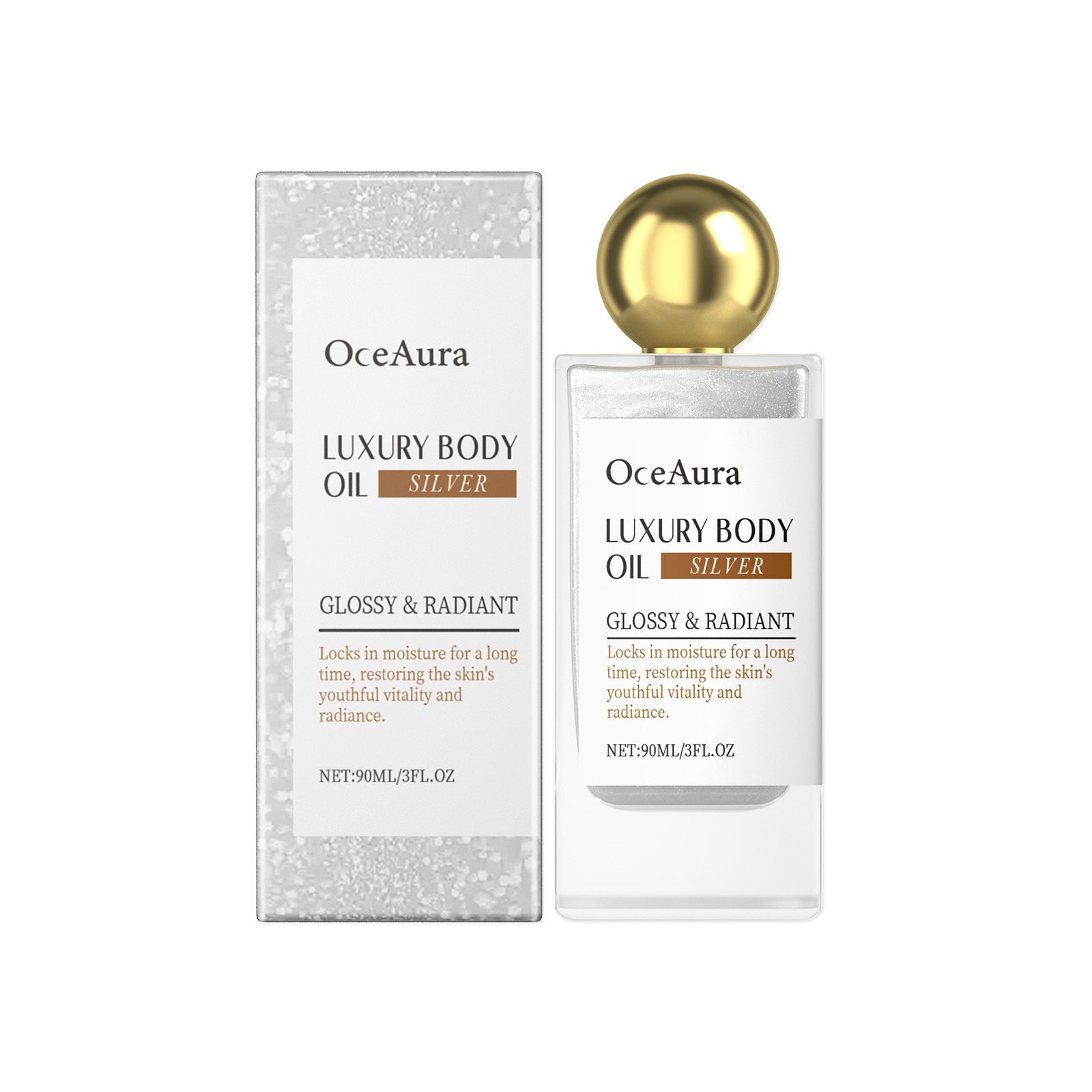 Deep Moisturizing Glitter Massage Oil - Face & Body Deep Moisturizing Facial Body Skin Daily | Ectron Online