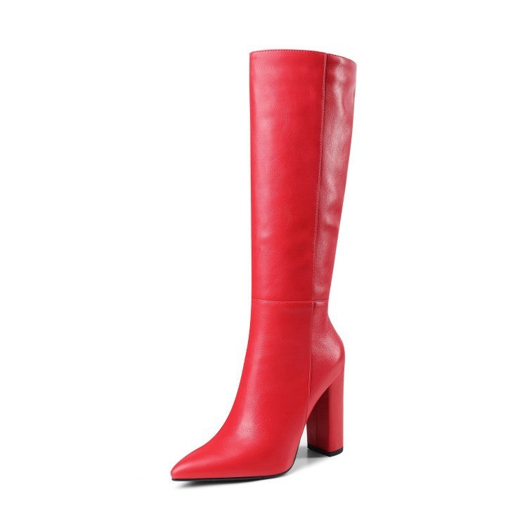 Chunky High Heel Women's Autumn/Winter Boots Pointed Toe Chunky Heel High Heel Autumn | Ectron Online