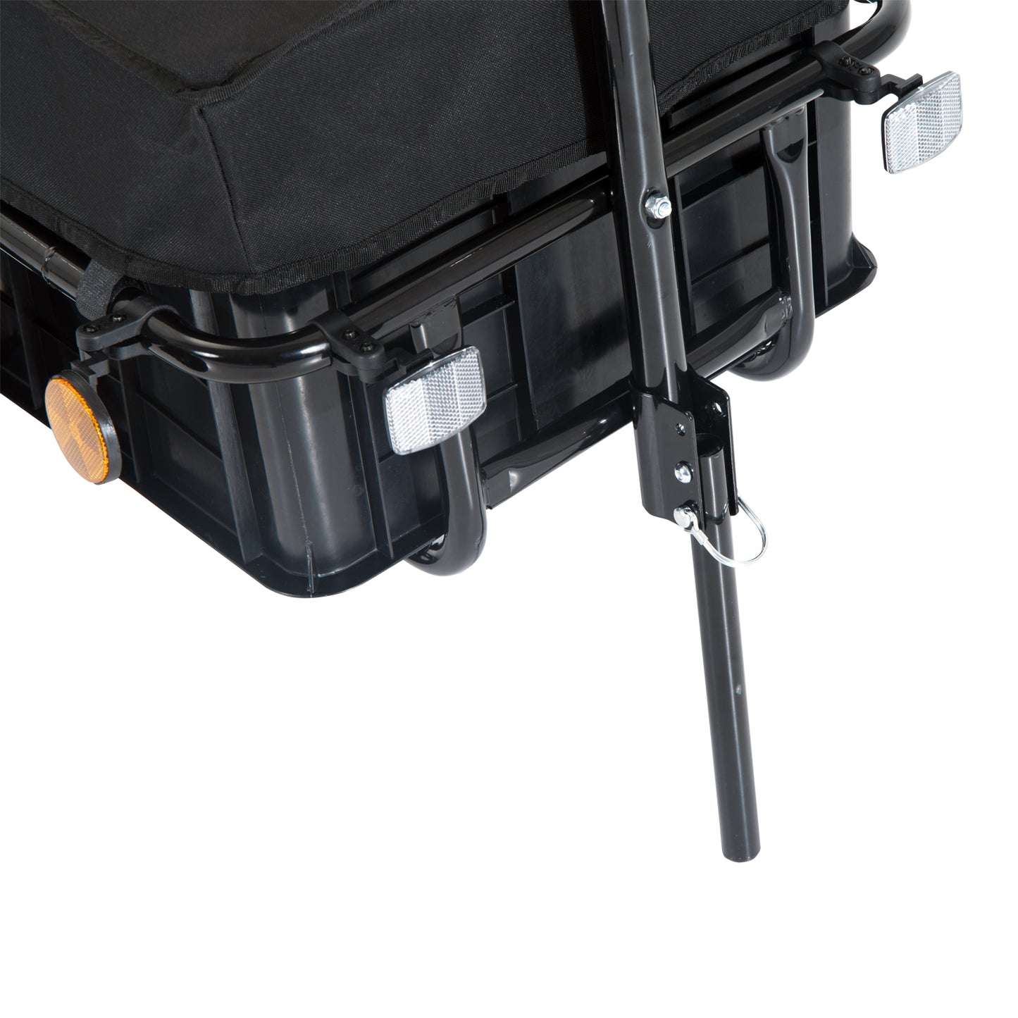 Bicycle Cargo Trailer with Removable Box & Waterproof Cover - Black