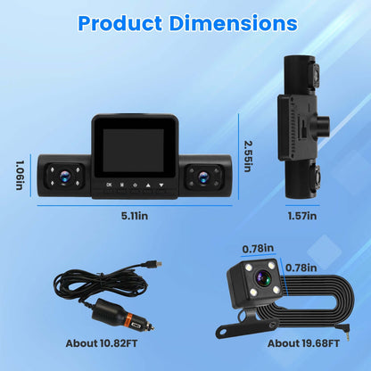 360° View 4-Channel Dash Cam - 1080P FHD Front & Triple Cabin/Rear Cameras 1Pc 360 Degree View FHD 4 Channel Dash C | Ectron Online